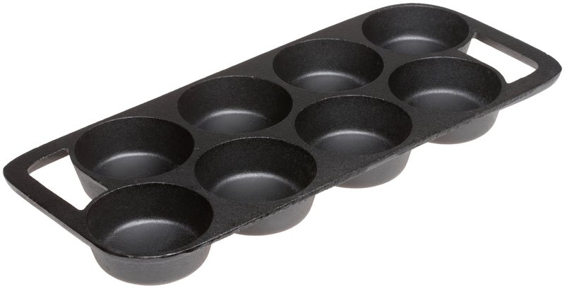 Old Mountain Pre Seasoned 10143 8 Impression Biscuit Pan  15 3/4 Inch x 6 1/2 Inch Black
